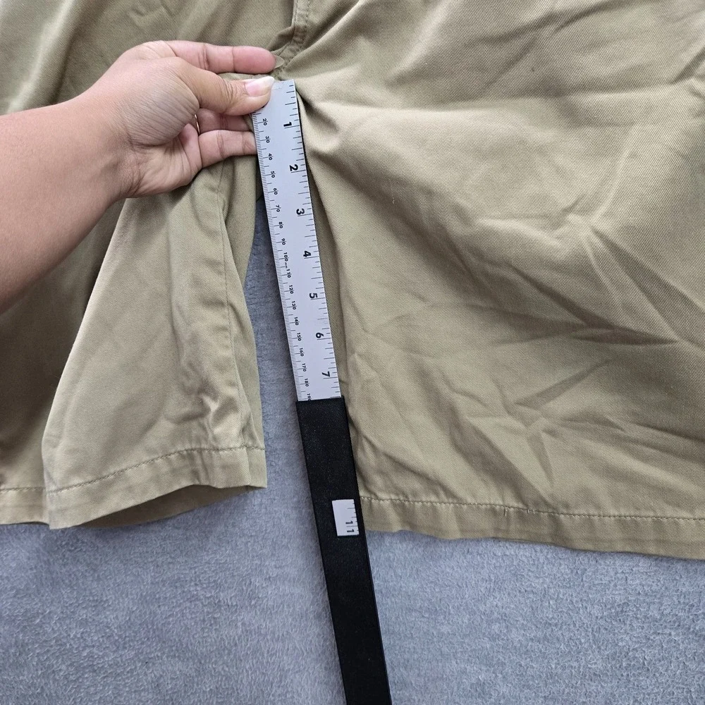FOX Men Shorts 32 Khaki Embroidered Chino Twill 42177 Casual Shorts 11